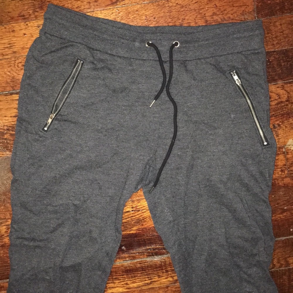 Charcoal gray jogger sweatpants